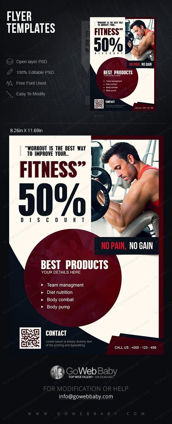 Flyer templates - Nutrition & Fitness For Website Marketing - GoWebBaby.Com