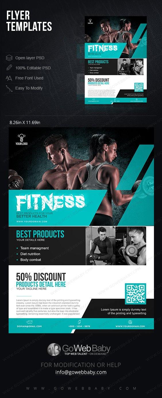 Flyer templates - Health & Fitness For Website Marketing - GoWebBaby.Com