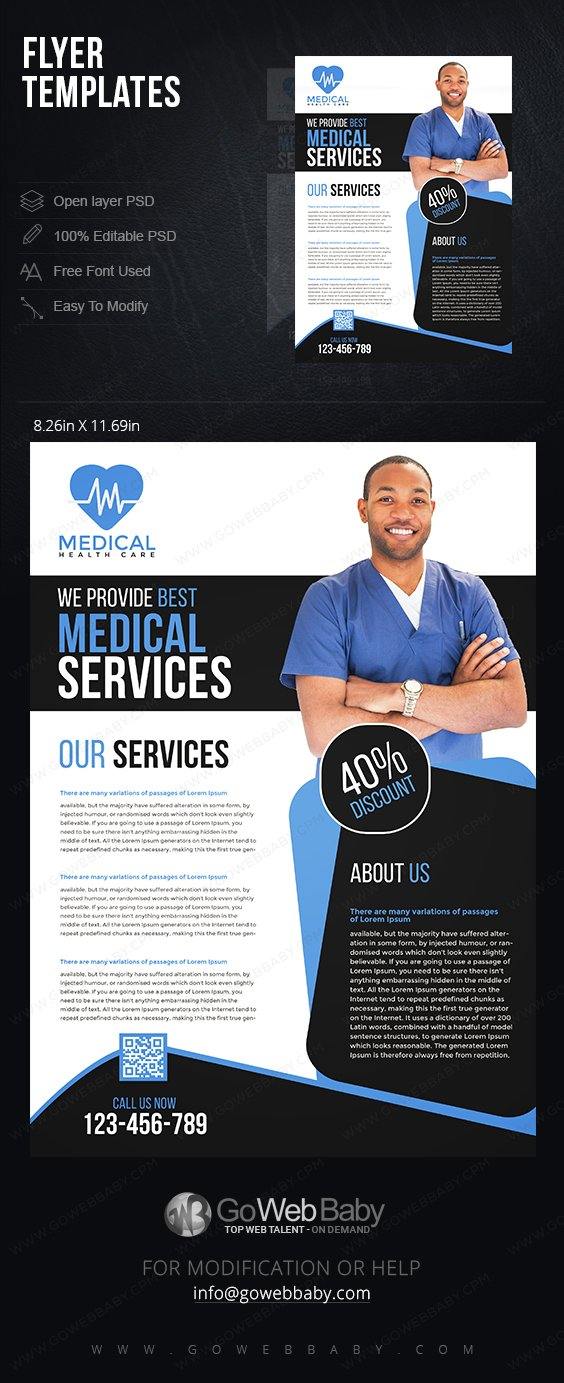 Flyer Templates - Healthcare Services For Website Marketing - GoWebBaby.Com