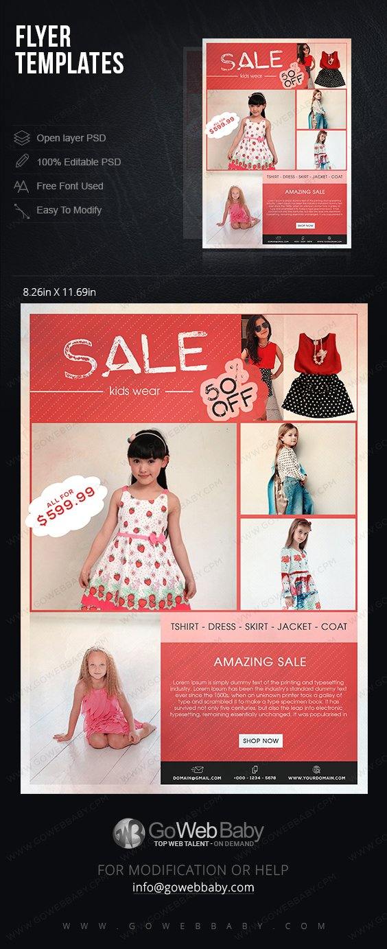 Flyer templates - Kids fashion for website marketing - GoWebBaby.Com
