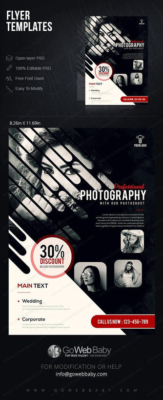 Flyer Templates - Photography For Website Marketing - GoWebBaby.Com