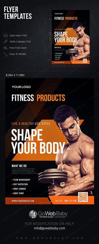 Flyer Templates - Fitness For Website Marketing - GoWebBaby.Com