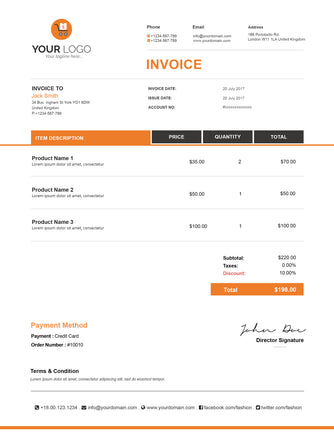 Invoice Templates For Website Marketing - GoWebBaby.Com
