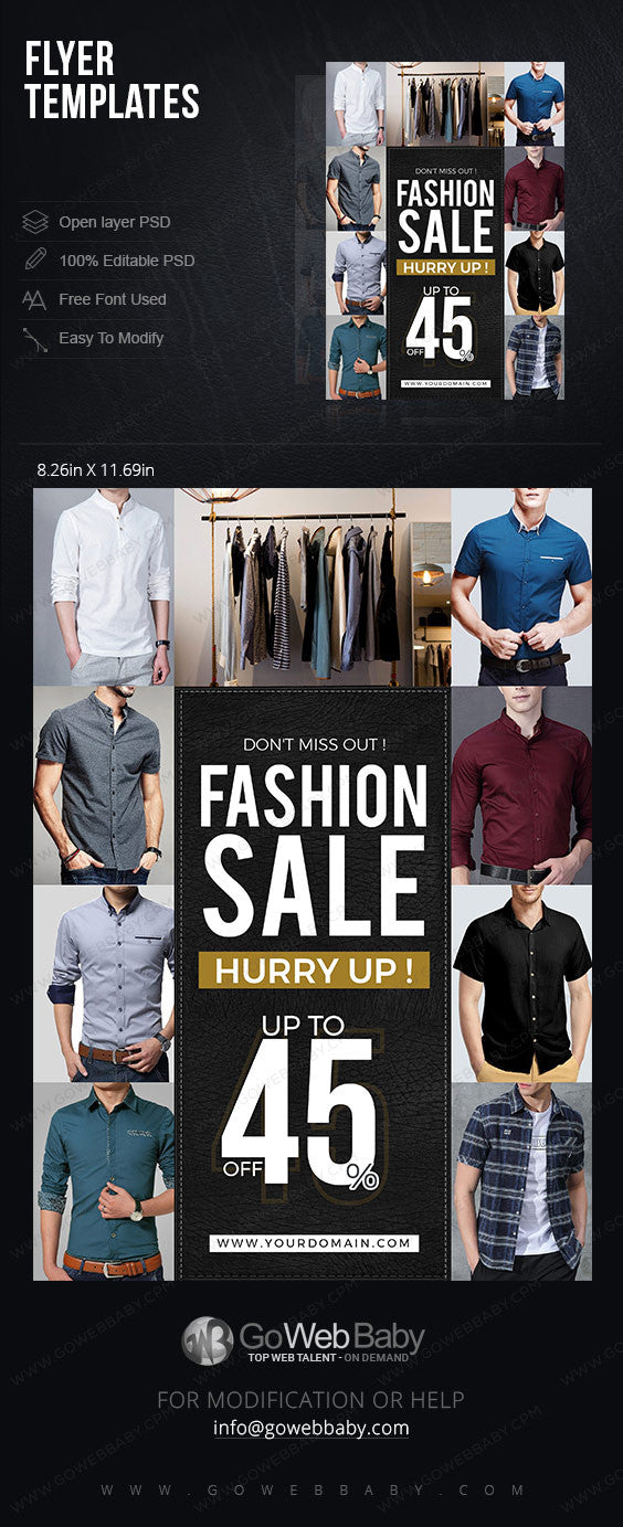 Flyer templates - Men's Fashion for website marketing - GoWebBaby.Com