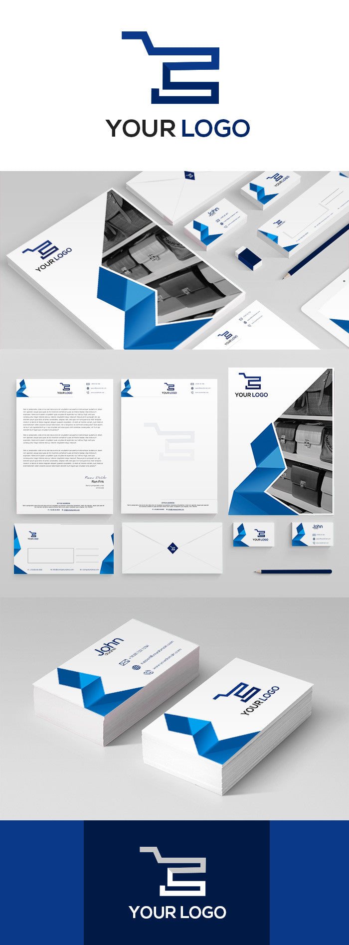 White And Blue Corporate kit for Website Marketing - GoWebBaby.Com