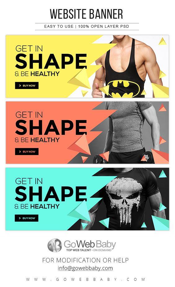 Website Banner - Fitness Lifestyle For Website Marketing - GoWebBaby.Com