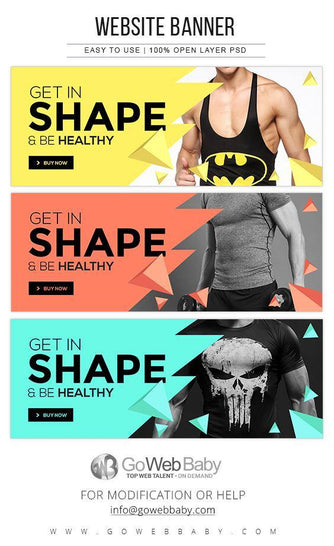 Website Banner - Fitness Lifestyle For Website Marketing - GoWebBaby.Com