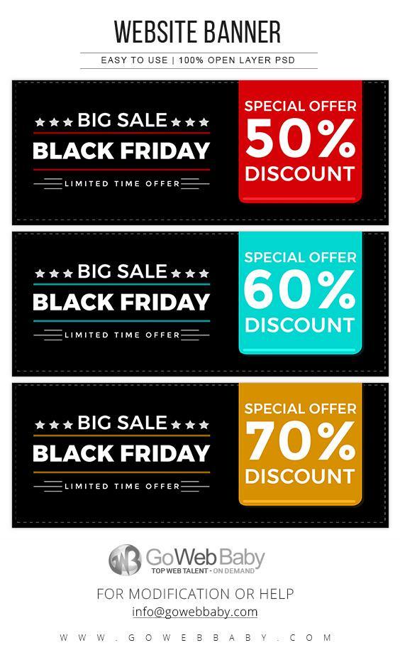 Black Friday Sale Website Banners - GoWebBaby.Com