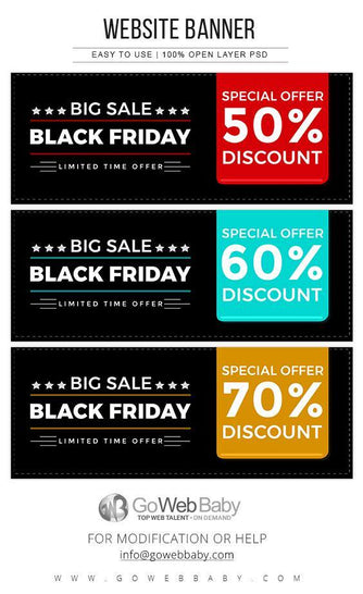 Black Friday Sale Website Banners - GoWebBaby.Com