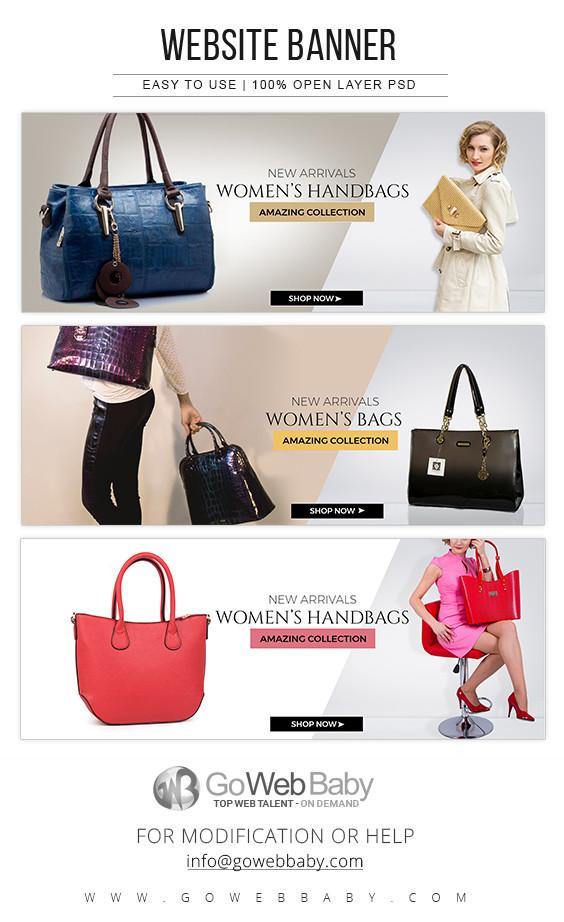 Website Banners -Women's Handbags For Website Marketing - GoWebBaby.Com