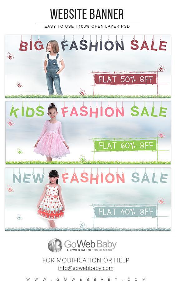 Website Banners - Kids Fashion For Website Marketing - GoWebBaby.Com