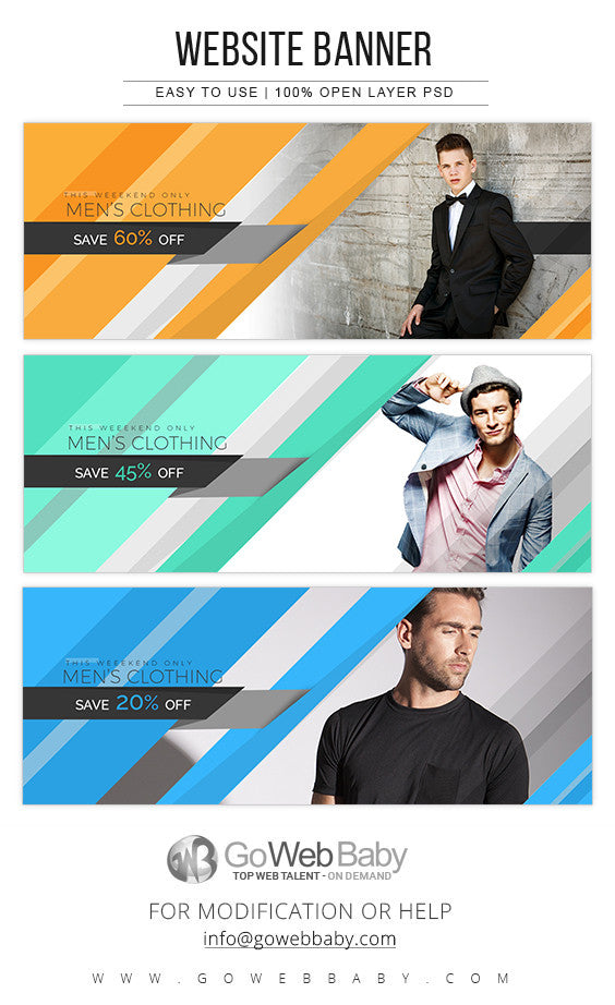 Website Banners - Men's Clothing Store For Website Marketing - GoWebBaby.Com
