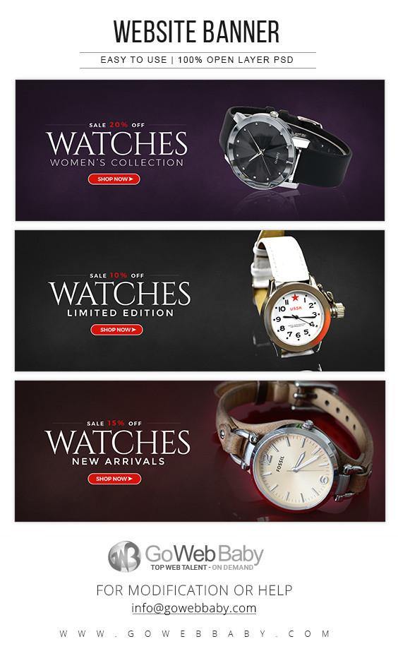 Website Banners - Women Watch Store For Website Marketing - GoWebBaby.Com
