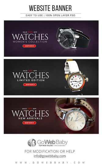 Website Banners - Women Watch Store For Website Marketing - GoWebBaby.Com