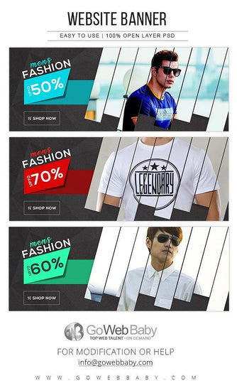 Website Banners - Men's Fashion For Website Marketing - GoWebBaby.Com