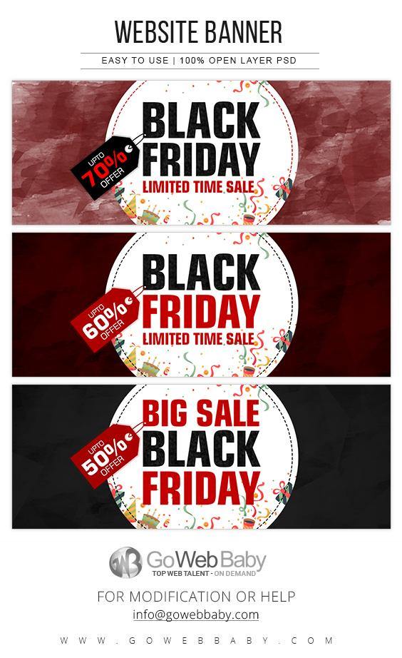 Black Friday Sale Website Banners - GoWebBaby.Com