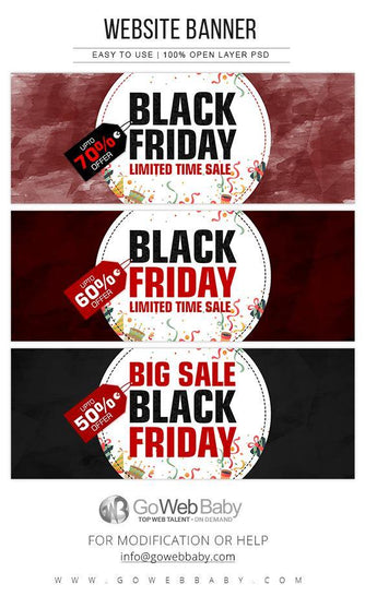 Black Friday Sale Website Banners - GoWebBaby.Com