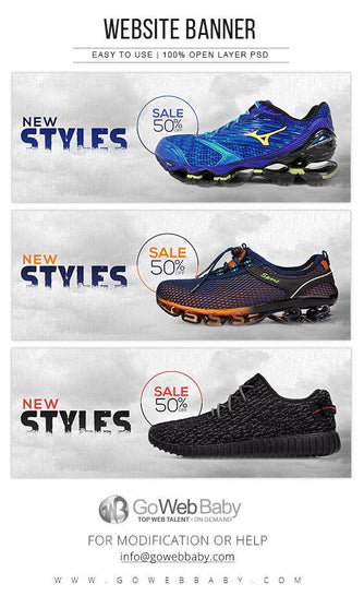 Website Banners - Stylish Shoe Collection For Website Marketing - GoWebBaby.Com