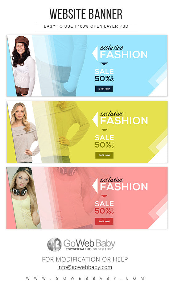 Website Banners - Exclusive fashion for women's - GoWebBaby.Com