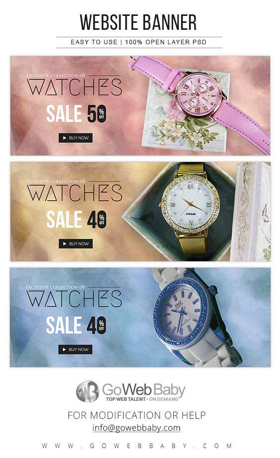 Website Banners - Exclusive Women's Watches For Website Marketing - GoWebBaby.Com