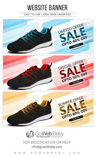 Website Banners - Footwear Store For Website Marketing - GoWebBaby.Com