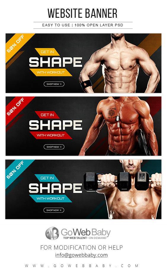 Website Banner - Body Fitness For Website Marketing - GoWebBaby.Com