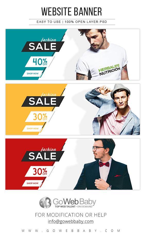 Website Banners - Men's Fashion For Website Marketing - GoWebBaby.Com