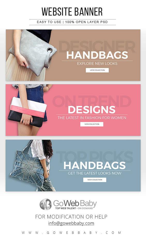 Website Banners -Stylish Handbags For Website Marketing - GoWebBaby.Com