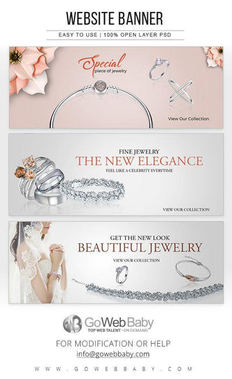 Website Banners - Silver Plated Jewelery For Website Marketing - GoWebBaby.Com