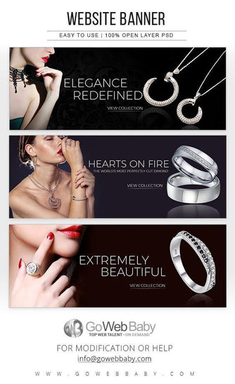 Website banner - Women's fashion jewelry for website marketing - GoWebBaby.Com