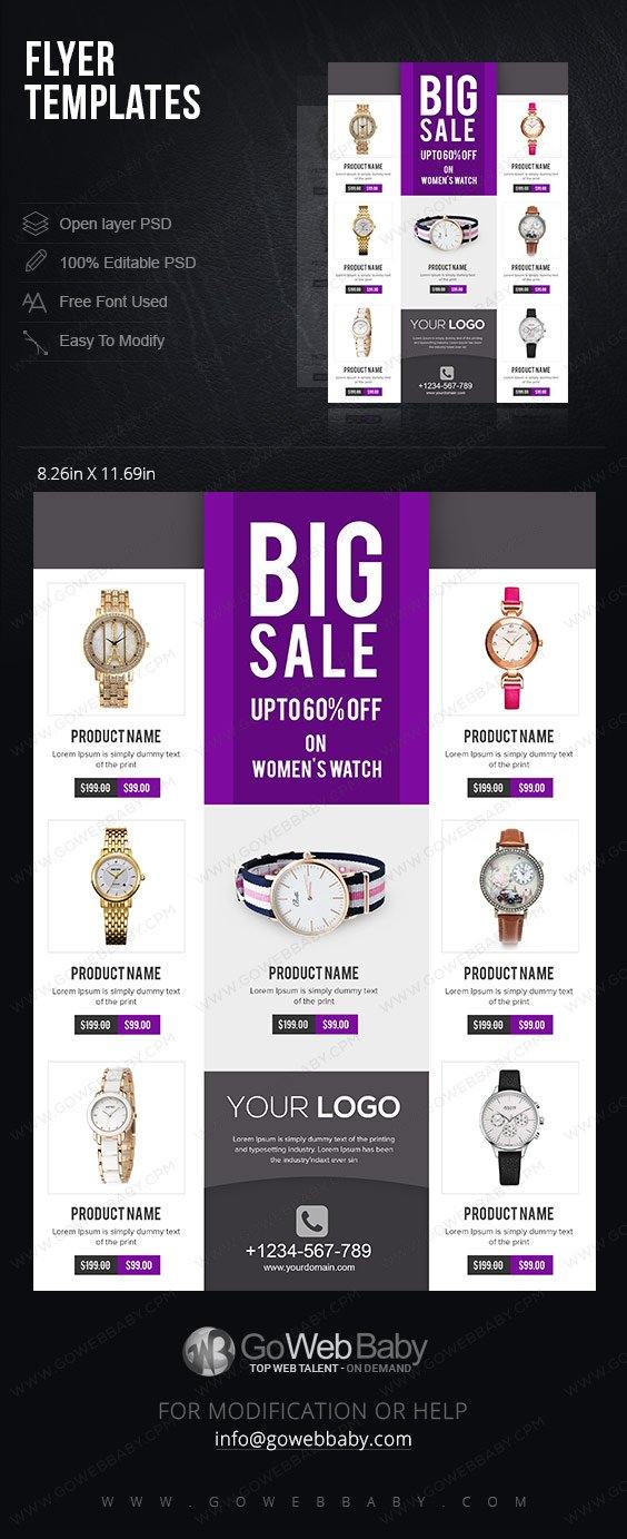 Flyer templates - Women's Watch Collection For Website Marketing - GoWebBaby.Com